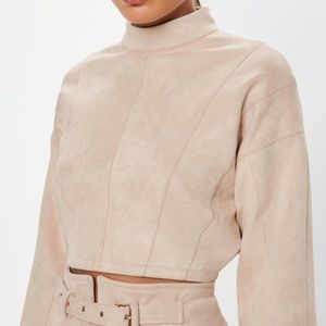 Peace and Love suede crop top